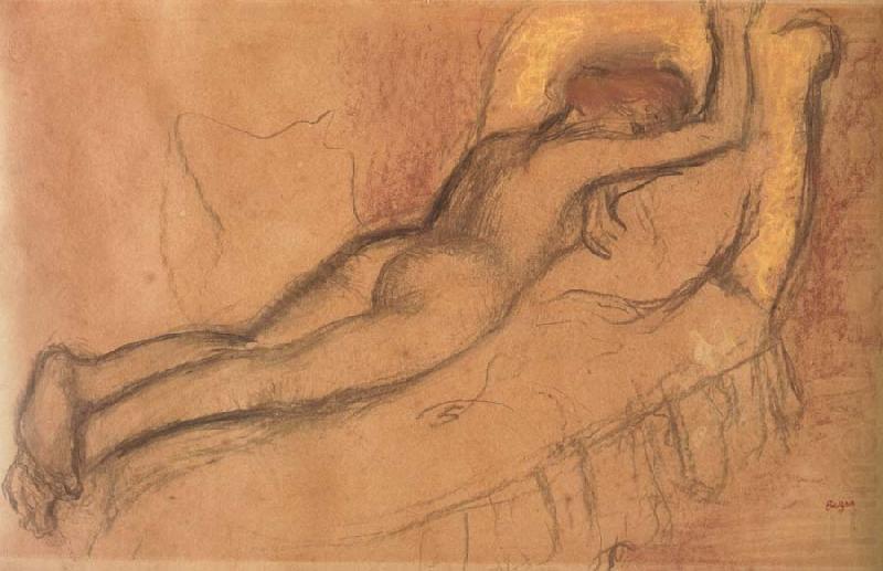Young Woman Lying on a Chaise longue, Edgar Degas